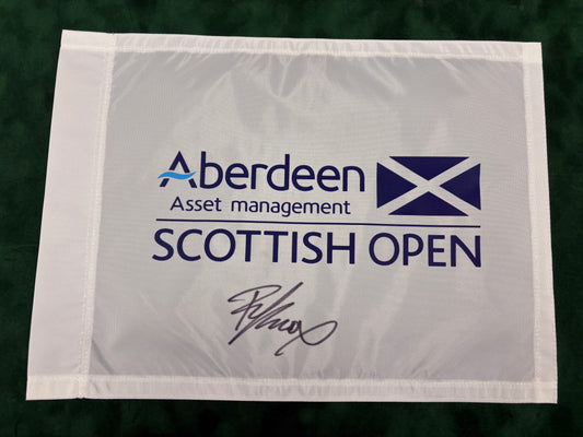Russell Knox Signed Aberdeen Asset Management Scottish Open Golf Flag + Cert
