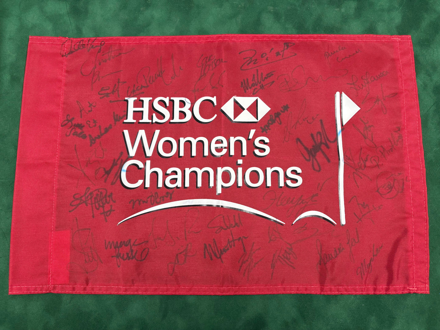 HSBC Women's World Championship Multi-Signed Golf Pin Flag + Dealer COA