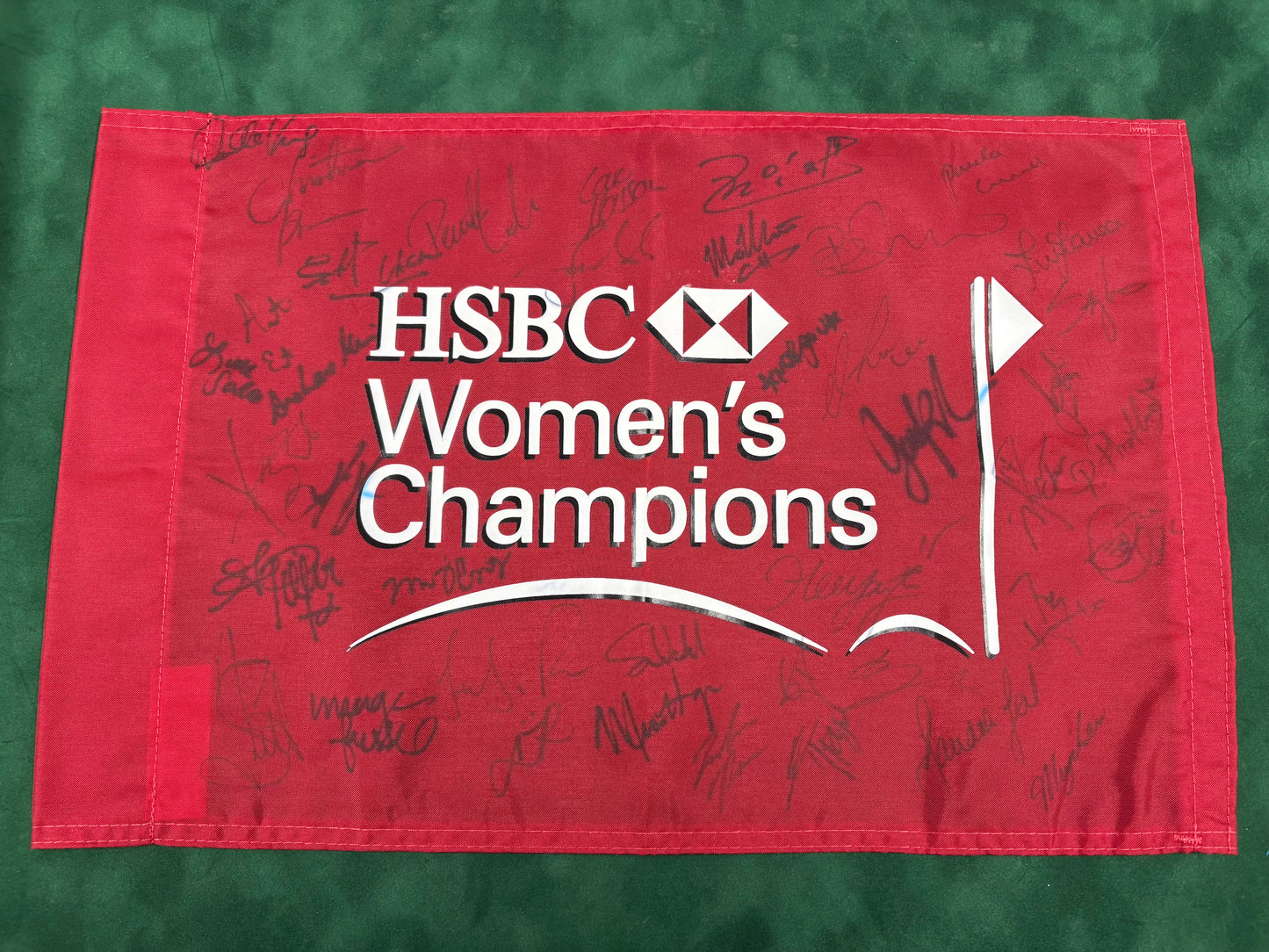 HSBC Women's World Championship Multi-Signed Golf Pin Flag + Dealer COA