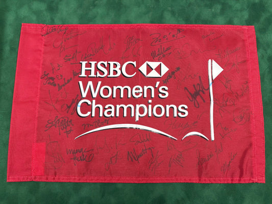 HSBC Women's World Championship Multi-Signed Golf Pin Flag + Dealer COA