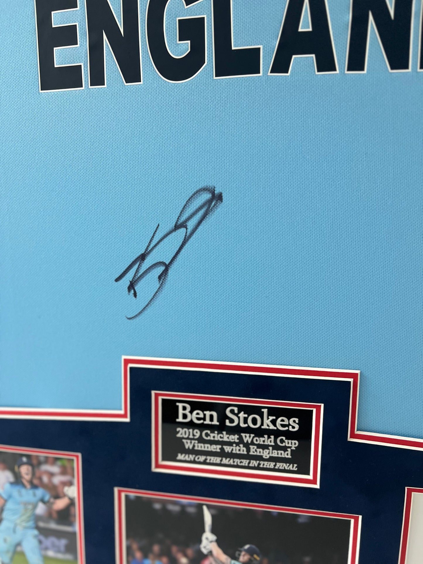 Ben Stokes England Cricket Legend - (Greatest All-Rounder) Signed & Framed 2019 World Cup Shirt + Cert