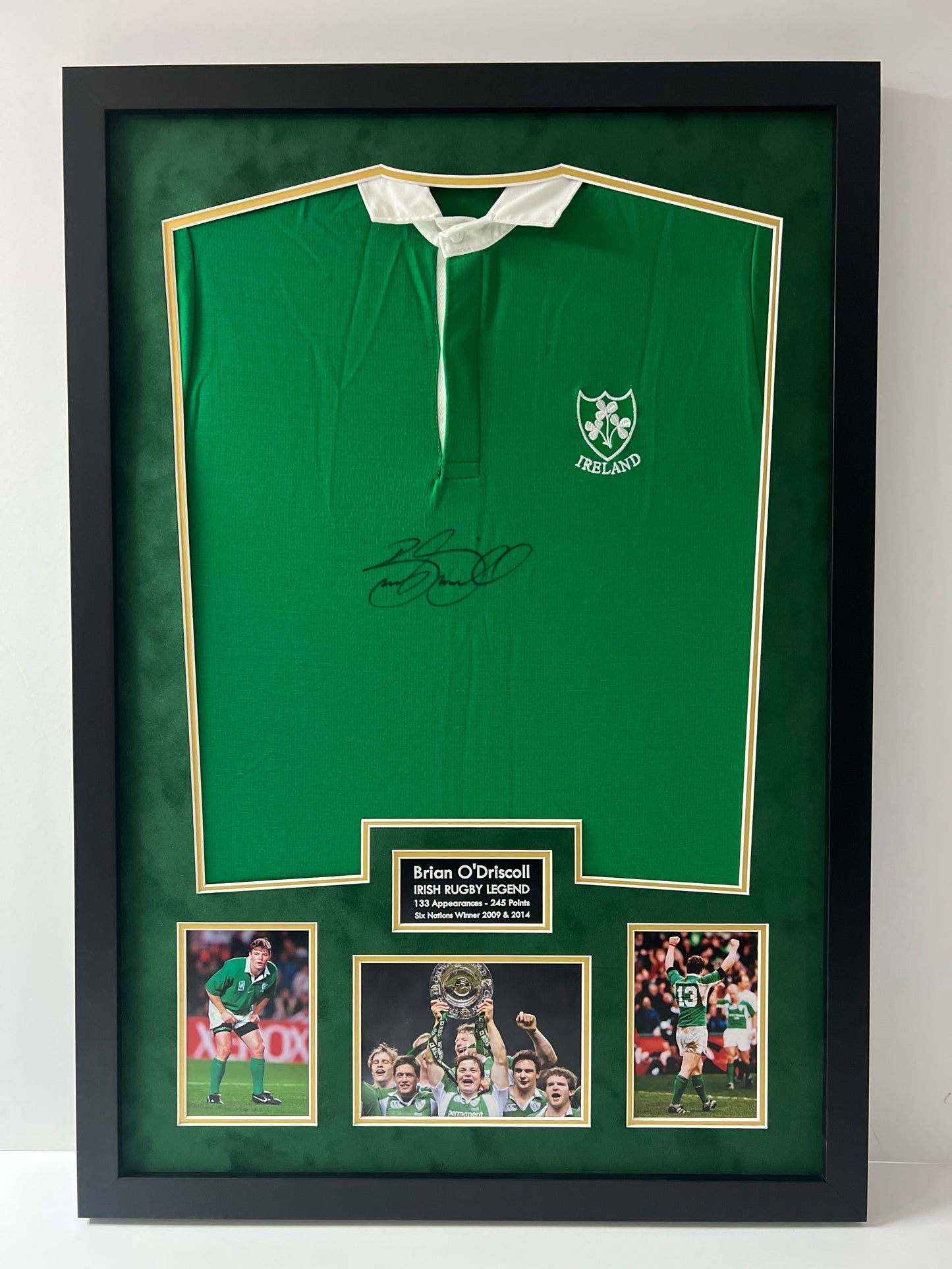 Brian O'Driscoll Irish Rugby Legend Signed & Framed Shirt + Dealer COA