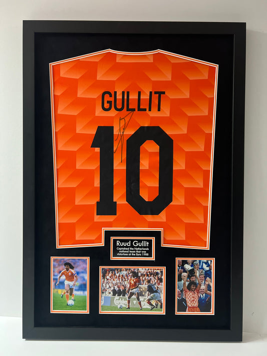 Ruud Gullit Dutch Legend Signed & Framed Netherlands Football Shirt + Dealer COA