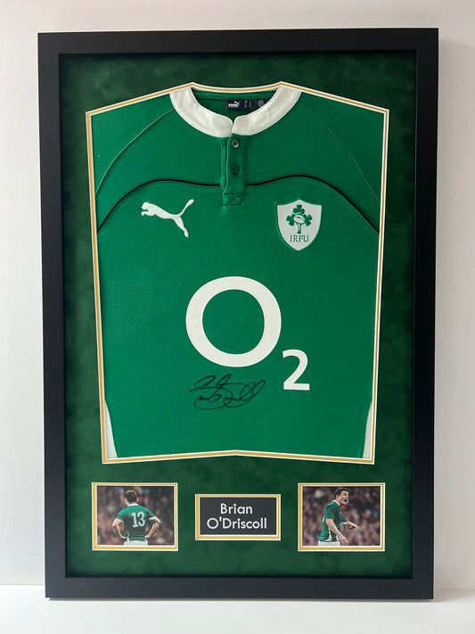Brian O'Driscoll Irish Rugby Legend Signed & Framed Shirt (Puma O2) + Dealer COA