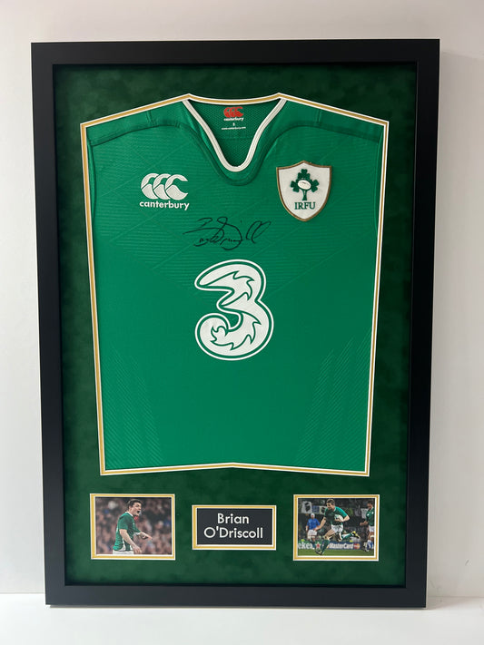 Brian O'Driscoll Irish Rugby Legend Signed & Framed Shirt (3 Canterbury) + Cert