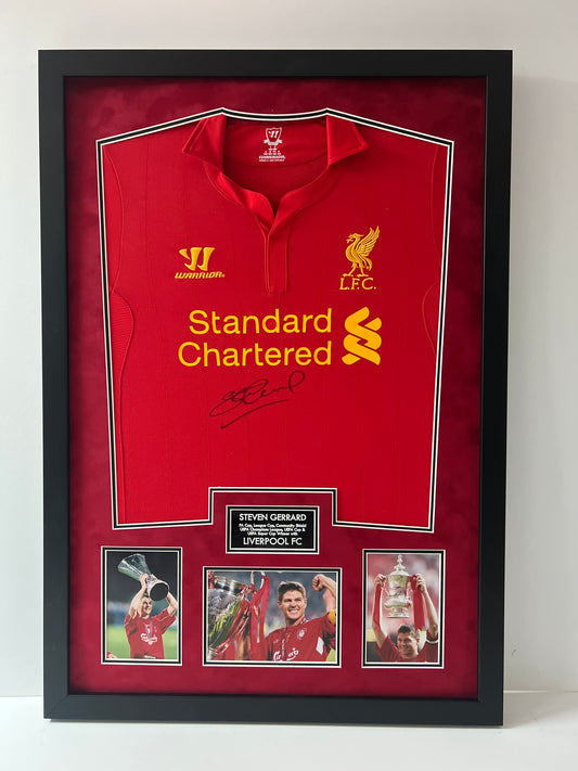 Steven Gerrard Signed & Framed Liverpool FC Shirt + Dealer COA