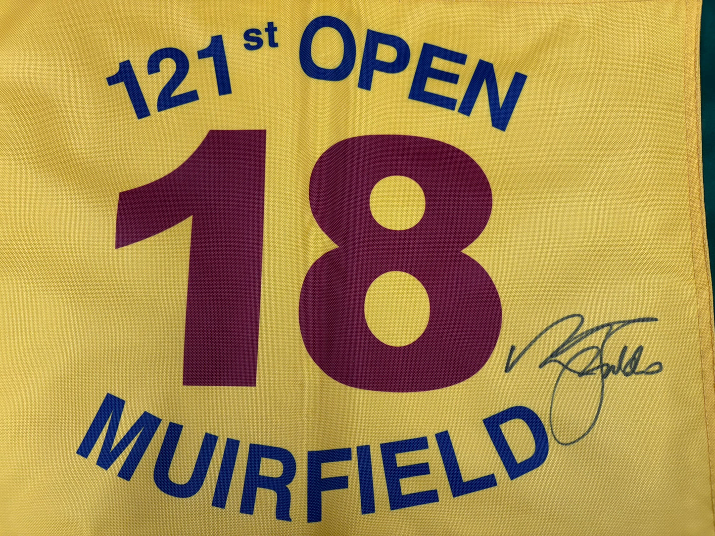 Sir Nick Faldo Winner Signed 121st Open at Muirfield Golf Flag + Dealer COA
