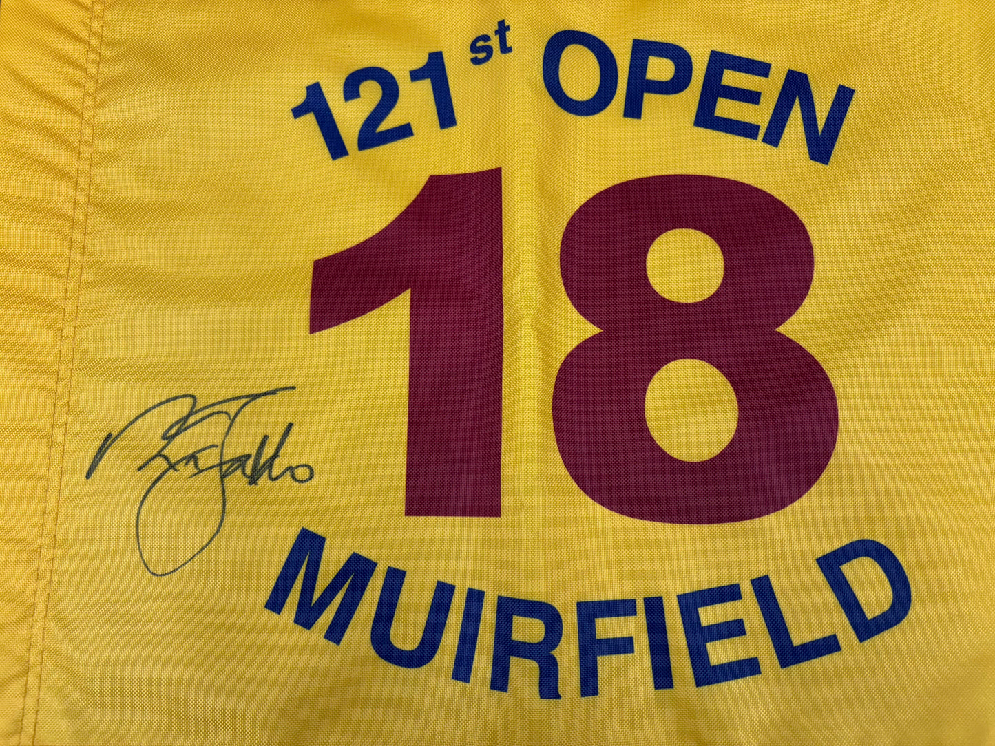 Sir Nick Faldo Winner Signed 121st Open at Muirfield Golf Flag + Dealer COA