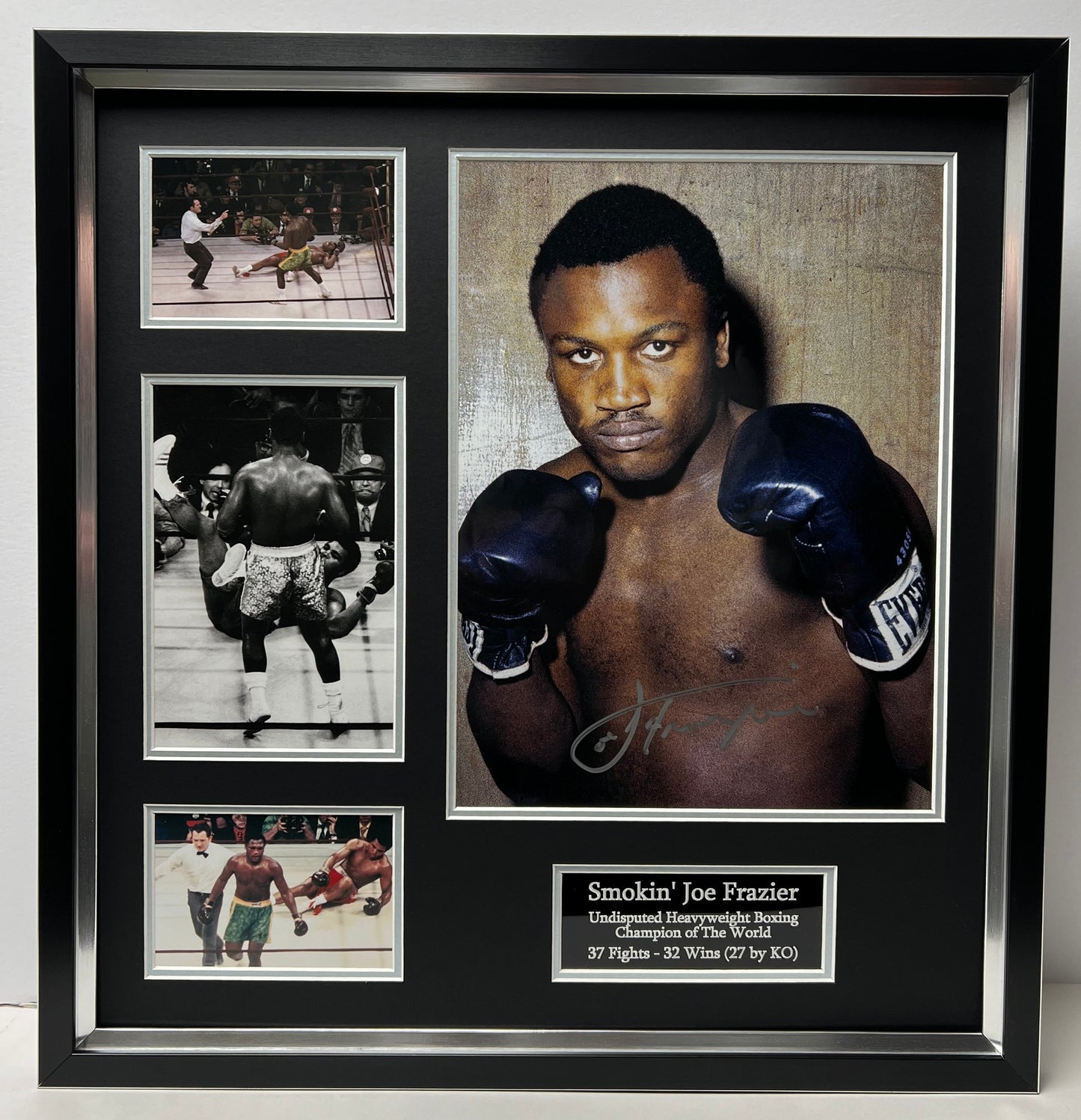 Smokin' Joe Frazier Heavyweight Boxing Legend Signed & Framed Display + Cert