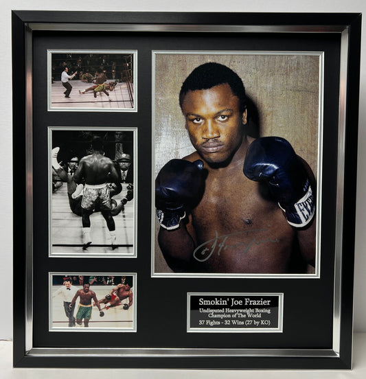 Smokin' Joe Frazier Heavyweight Boxing Legend Signed & Framed Display + Cert