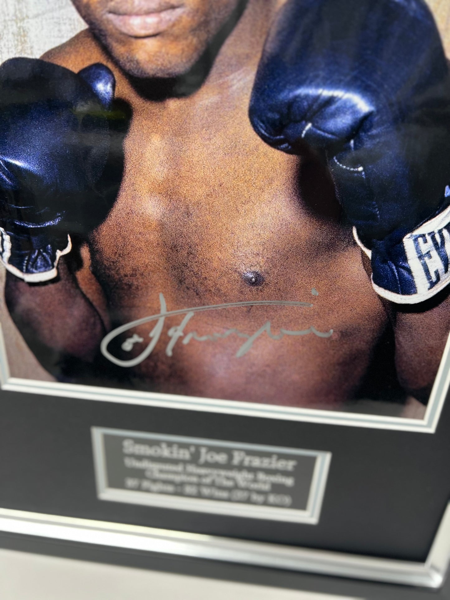 Smokin' Joe Frazier Heavyweight Boxing Legend Signed & Framed Display + Cert