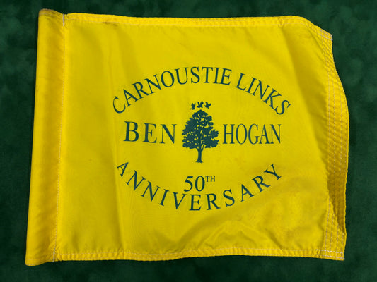 RARE Carnoustie Links Ben Hogan 50th Anniversary Course Used Yellow Golf Flag
