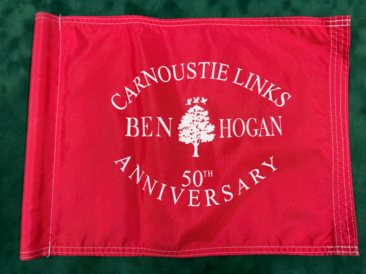 RARE Carnoustie Links Ben Hogan 50th Anniversary Course Used Red Golf Flag