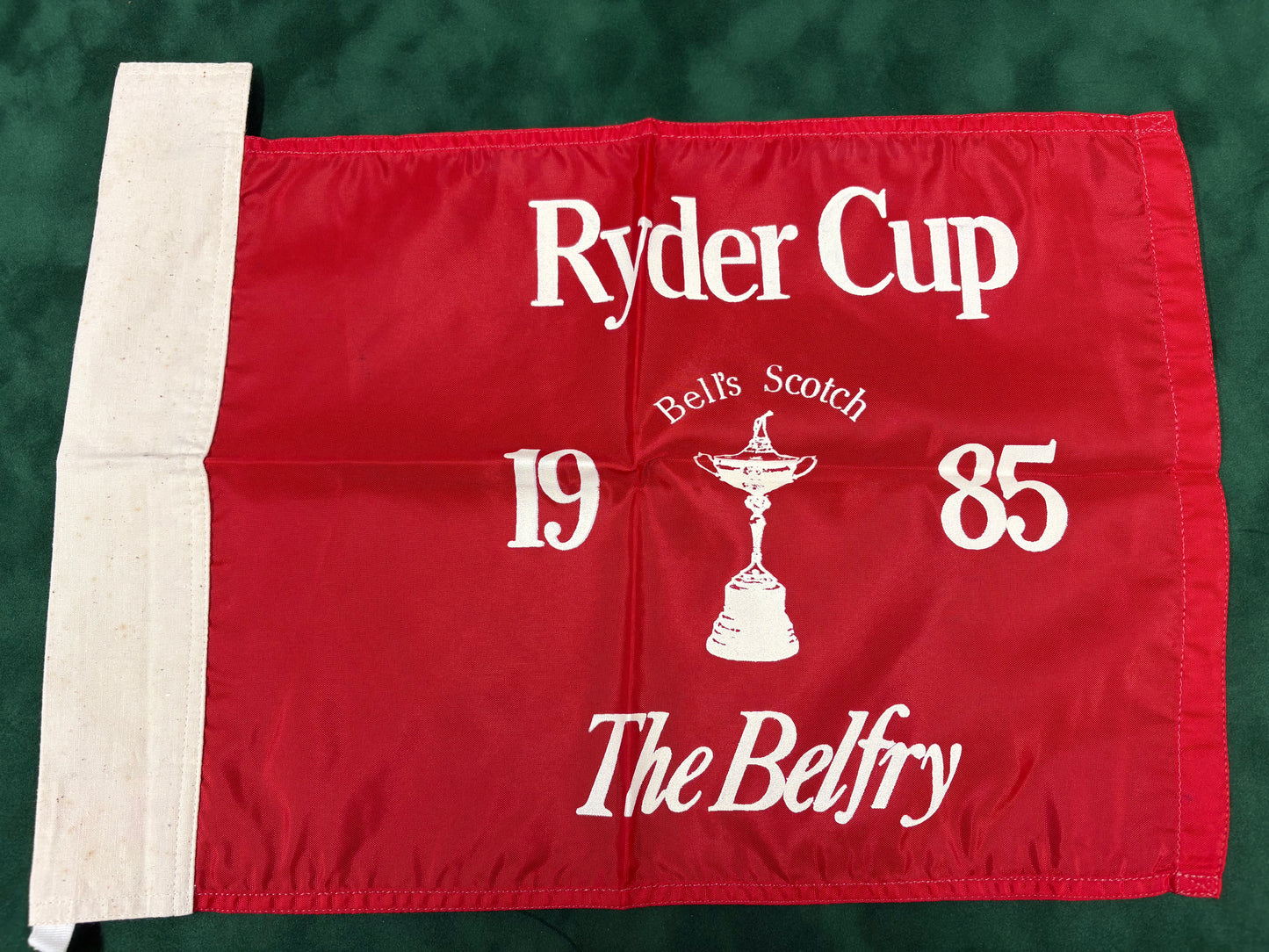 RARE 1985 26th Ryder Cup at The Belfry Brabazon Course Used Red Golf Pin Flag