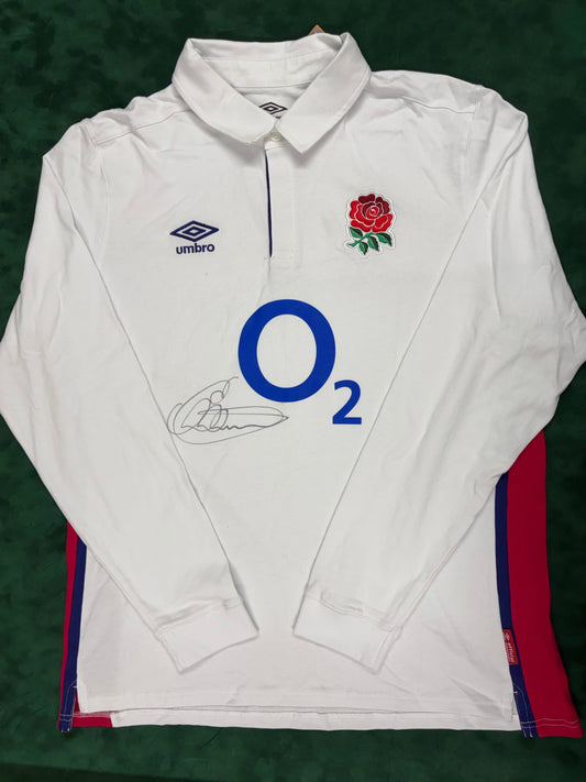 Rugby Union Legend Austin Healey Signed England National Shirt + Dealer COA