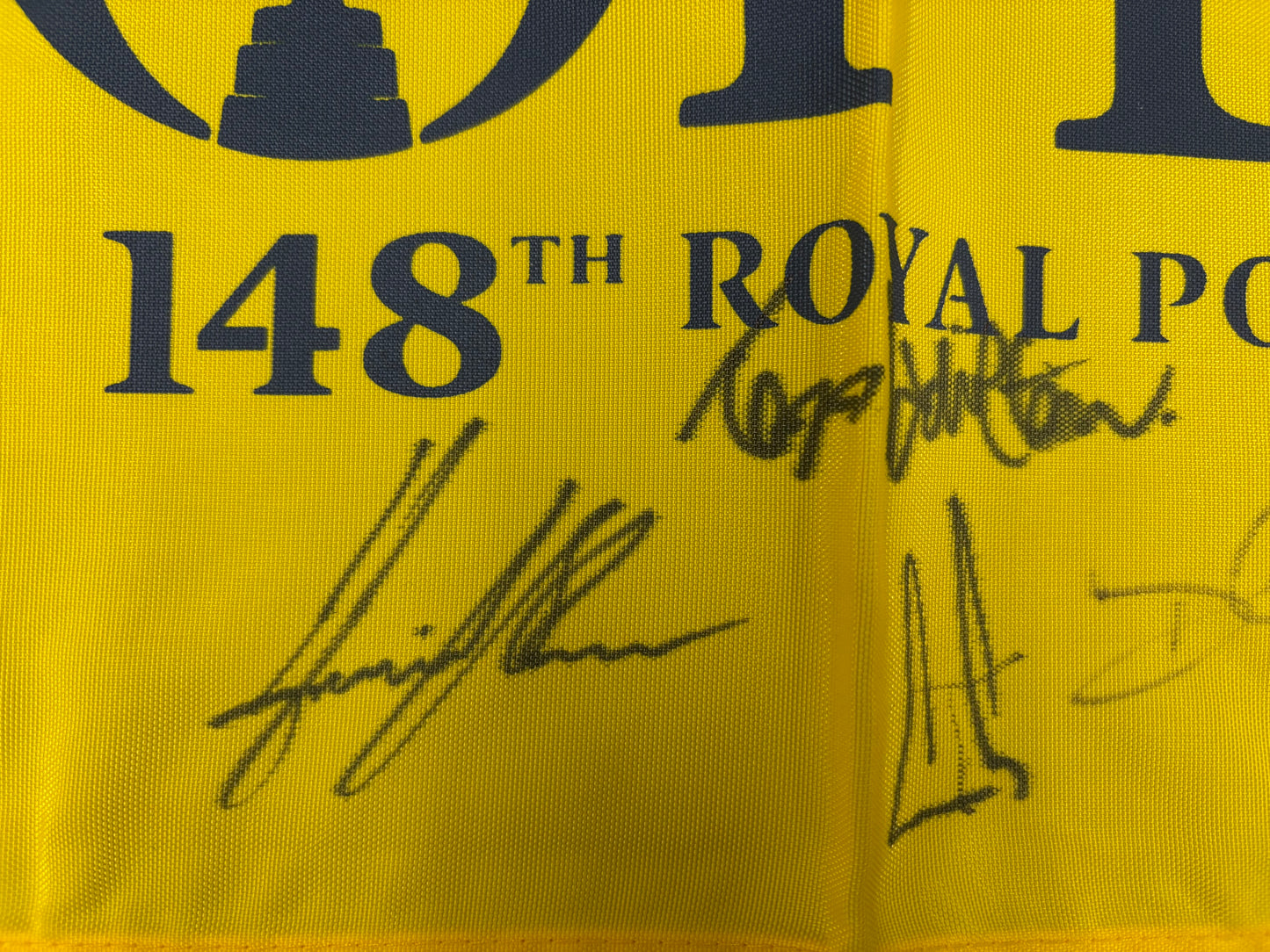 148th Open at Portrush Golf Flag Signed by 12 Champions (Harrington, Els) + Cert