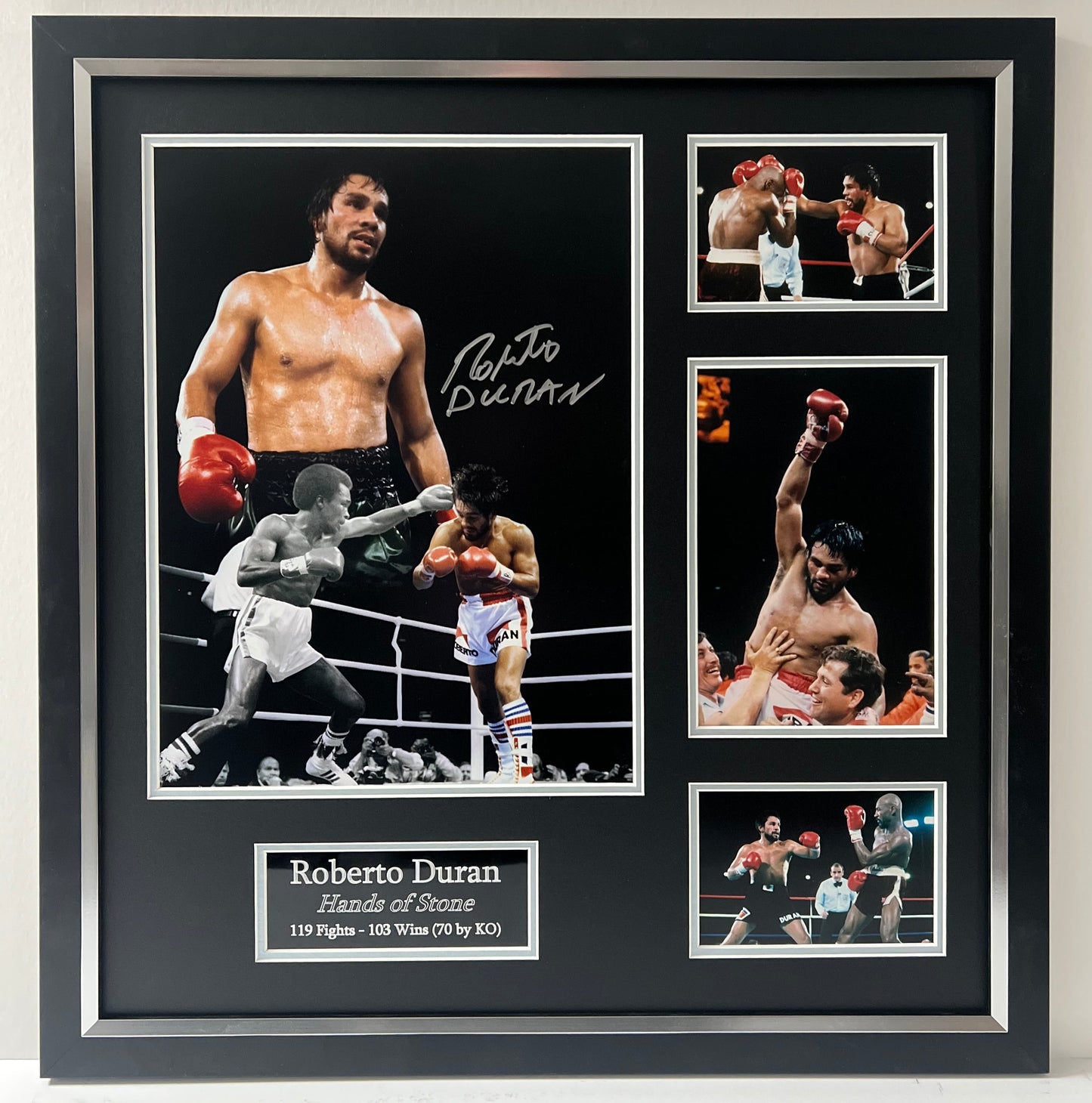 Roberto Durán World Champion Boxer Signed & Framed Photo Display + Cert