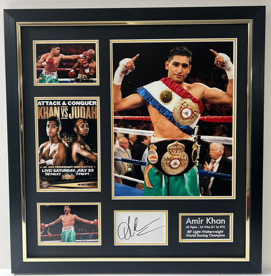 Amir Khan Light Welterweight World Boxing Champion Signed Framed Display + Cert