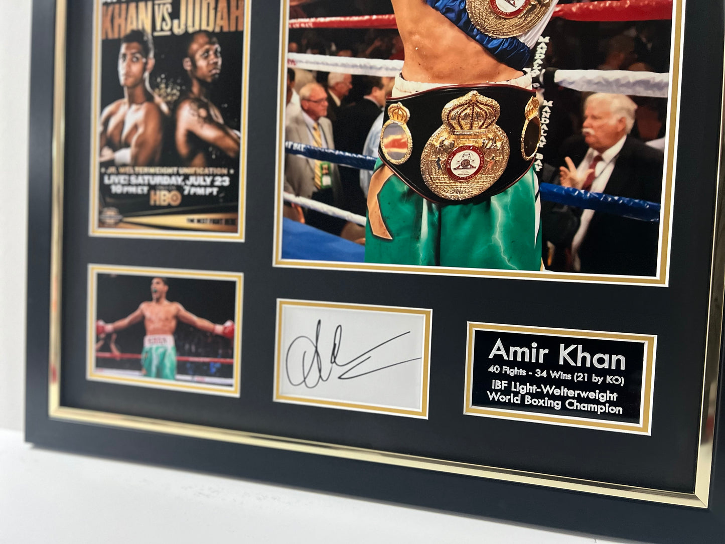 Amir Khan Light Welterweight World Boxing Champion Signed Framed Display + Cert