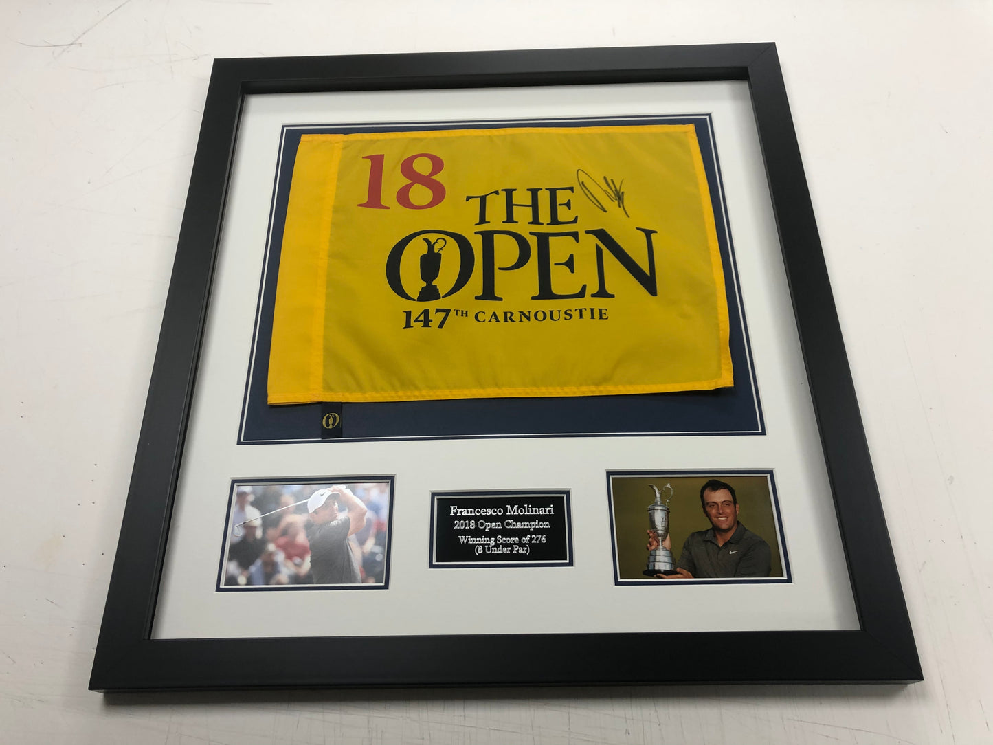 Standard Frame Kit - 2018 Open at Carnoustie Golf Flag (Francesco Molinari Won)