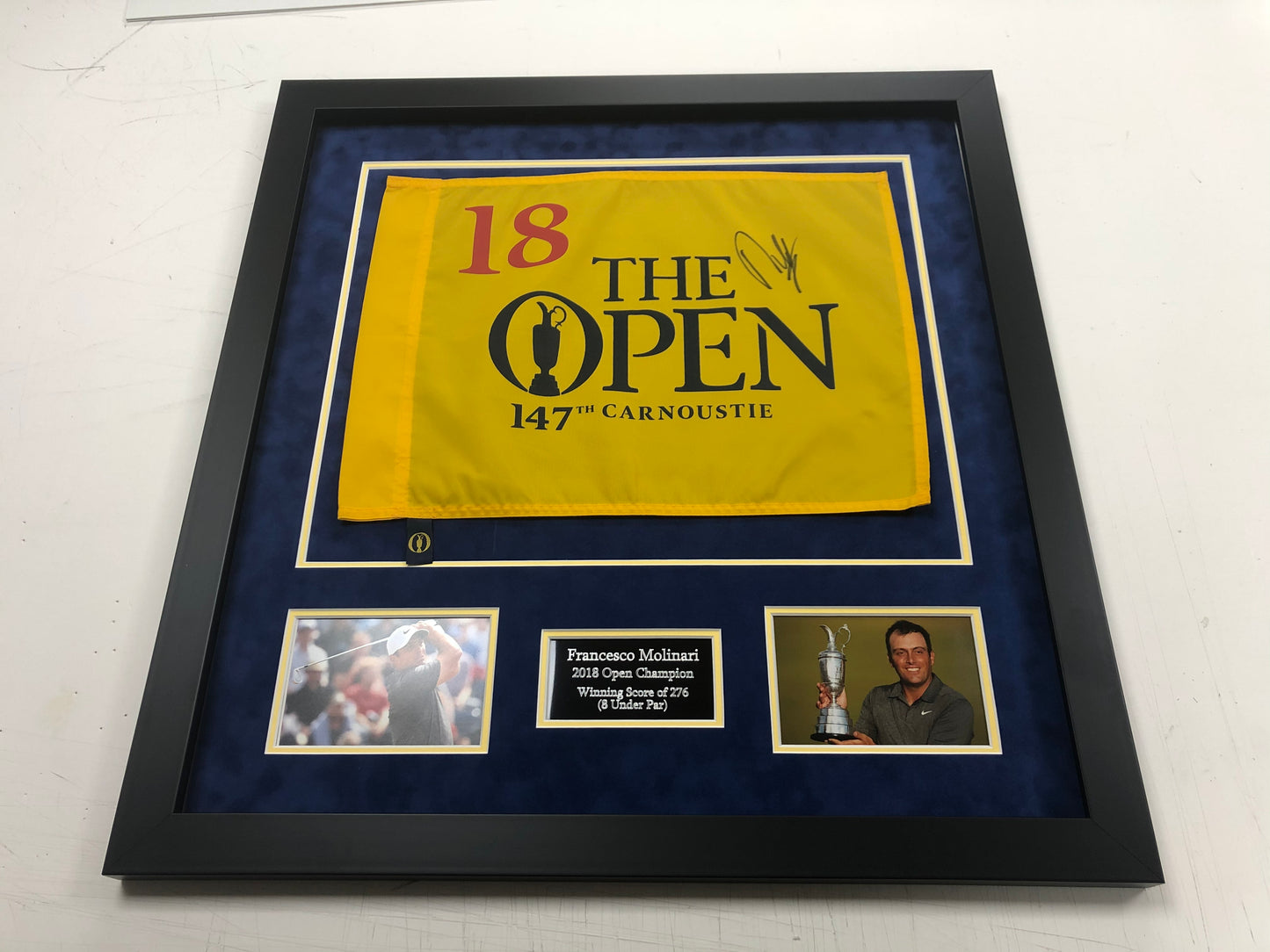 Premium Frame Kit - 2018 Open at Carnoustie Golf Flag (Francesco Molinari Won)