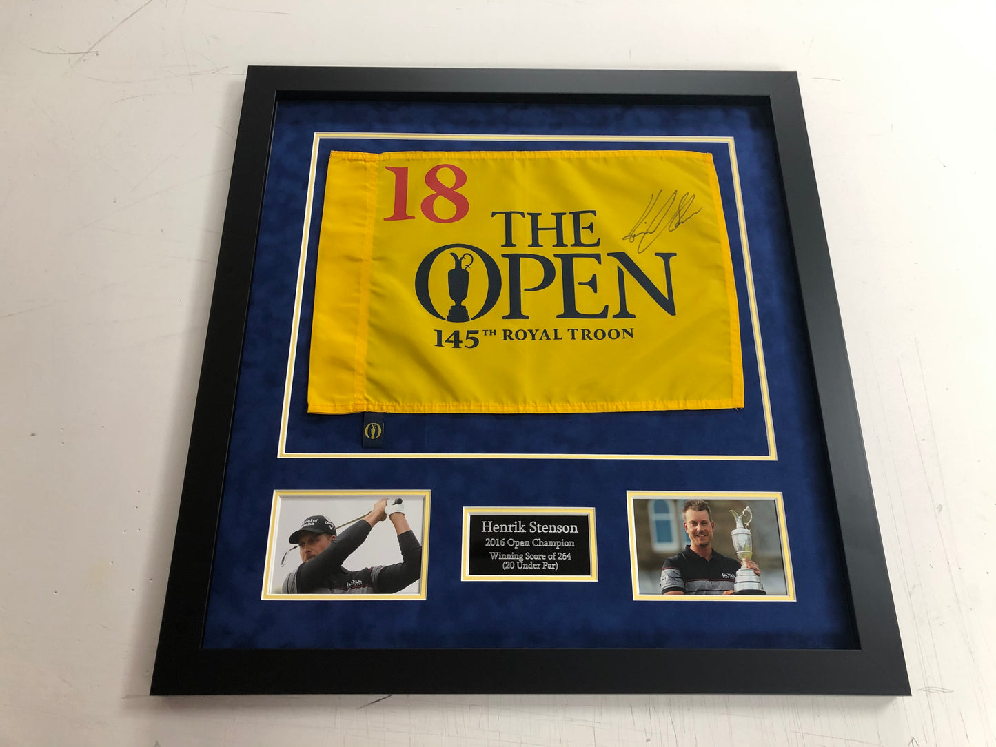 Premium Frame Kit - 2016 Open at Royal Troon Golf Flag (Henrik Stenson Won)