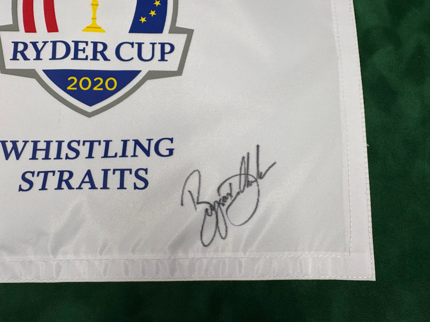 Bryson DeChambeau Signed 2020 Ryder Cup at Whistling Straits Golf Flag + Cert
