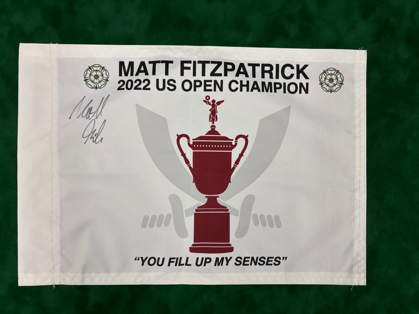 Matt Fitzpatrick Winner Signed 2022 US Open Limited Edition Sheffield United Golf Pin Flag + Dealer COA