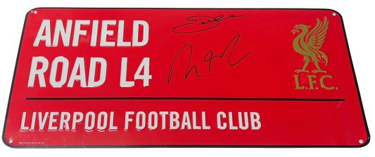 Jason McAteer & Robbie Fowler Signed Liverpool FC Street Sign with COA