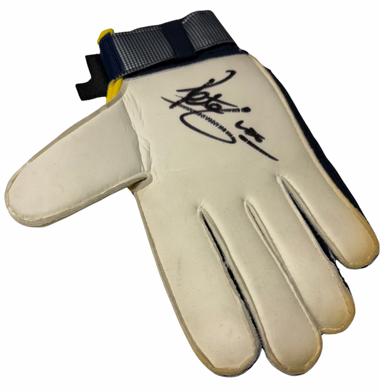 Peter Shilton- Leicester City & Nottingham Forest Legend- Signed Umbro Navy Blue & Yellow Goalkeeper Glove with COA