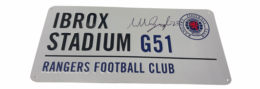 Richard Gough Signed Rangers FC Street Sign with COA