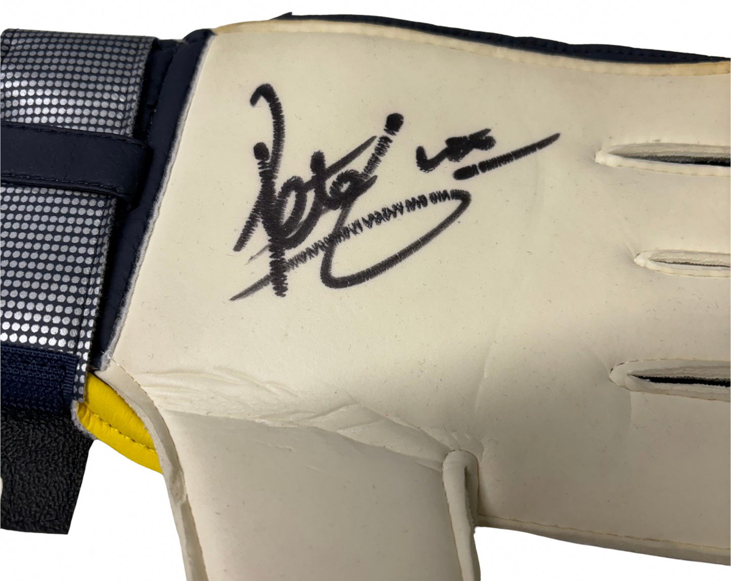 Peter Shilton- Leicester City & Nottingham Forest Legend- Signed Umbro Navy Blue & Yellow Goalkeeper Glove with COA