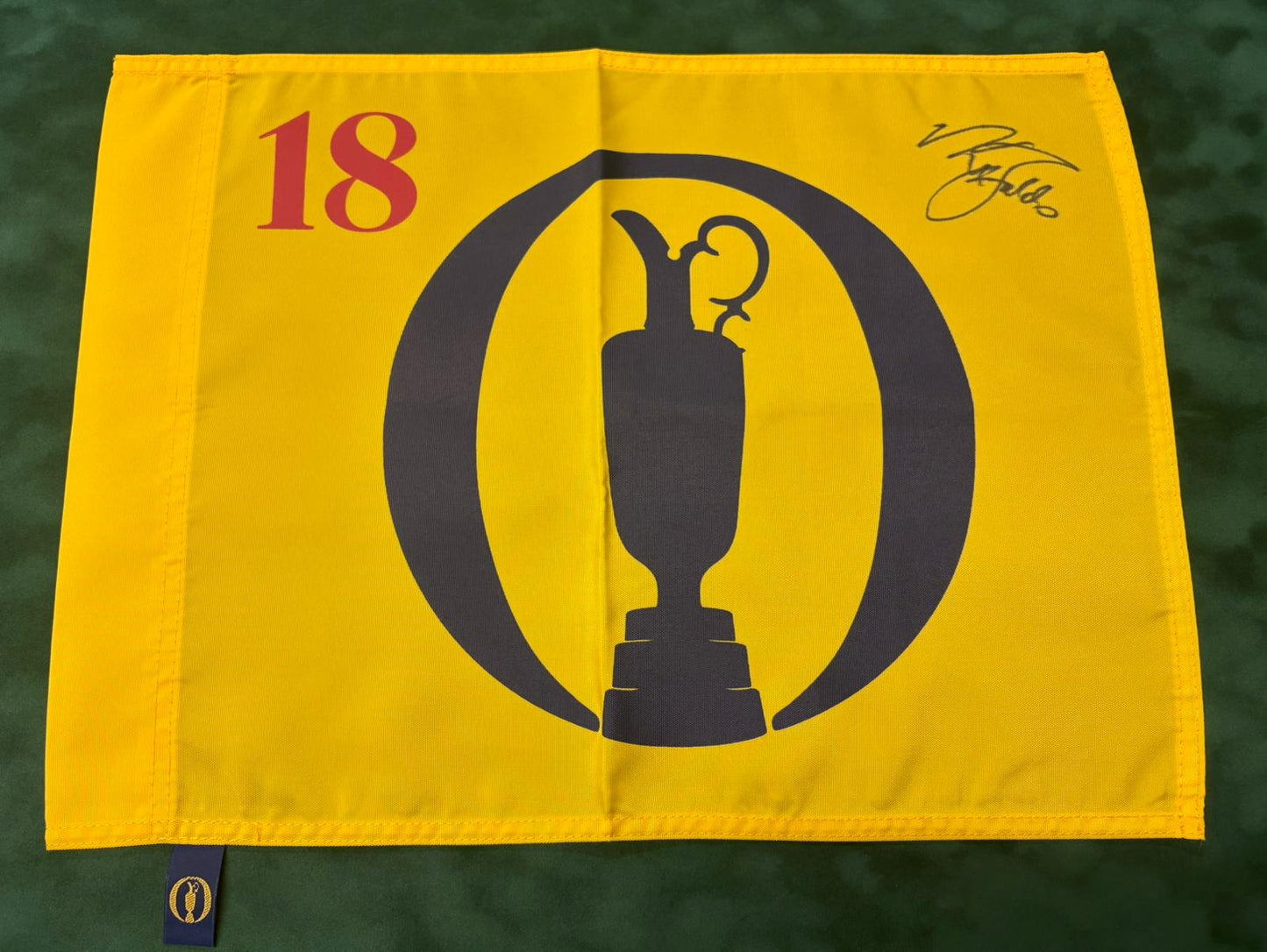 Sir Nick Faldo Golf Legend & Major Champion Signed Undated Open Pin Flag + Cert