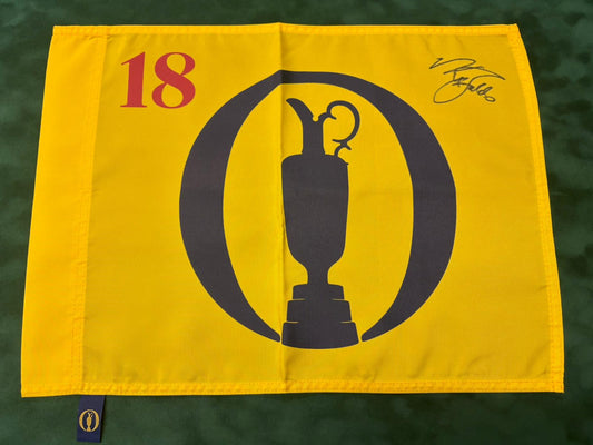 Sir Nick Faldo Golf Legend & Major Champion Signed Undated Open Pin Flag + Cert