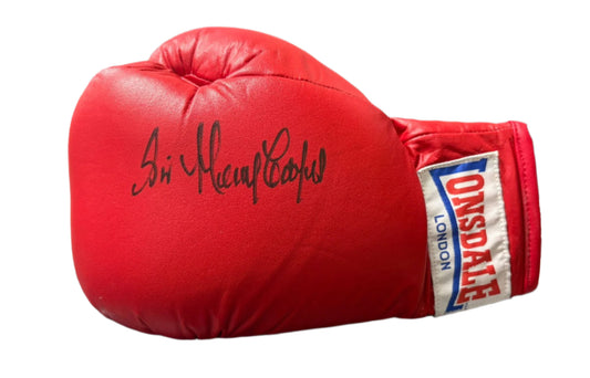 British Boxing Legend Sir Henry Cooper Signed Red Lonsdale Boxing Glove + Cert