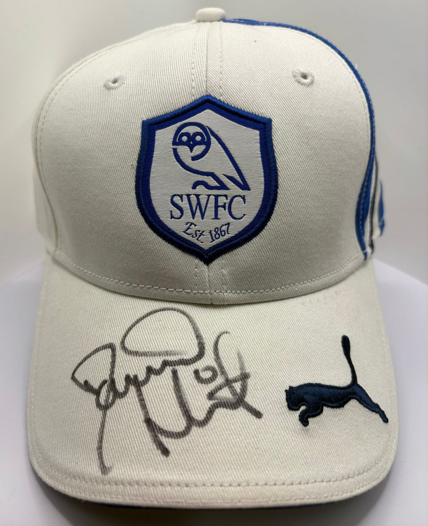 David Hirst- Sheffield Wednesday Signed SWFC Football Cap + Dealer COA