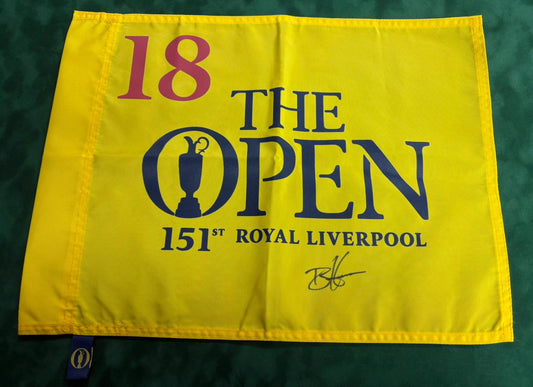 151st Open at Royal Liverpool Golf Flag Signed by Winner Brian Harman + Dealer COA