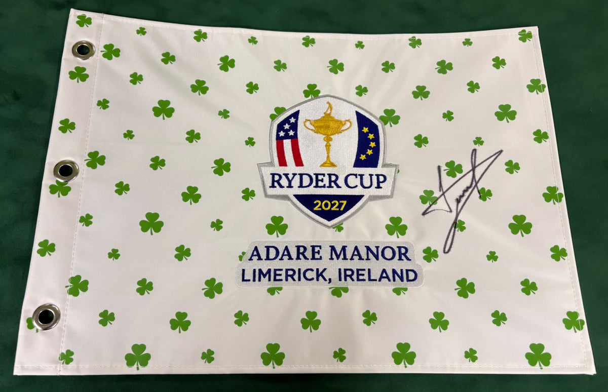 Luke Donald Signed 2027 Ryder Cup @ Adare Manor (Ireland) Golf Pin Flag + Cert