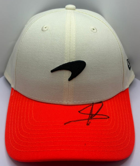 2025 British Grand Prix Winner Lando Norris Signed Contrast Orange McLaren F1 Cap + COA