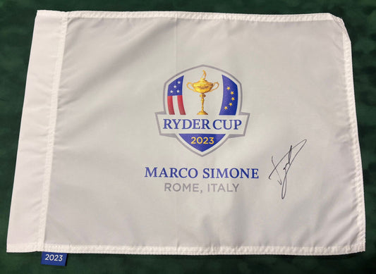 Luke Donald 2023 Ryder Cup Winning Captain Signed Marco Simone Golf Flag + COA