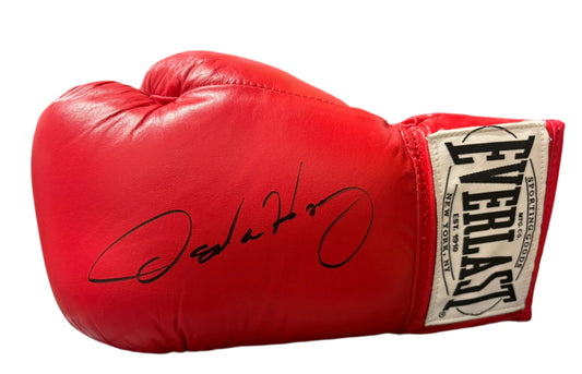 Oscar De Lay Hoya 'The Golden Boy' Signed Red Everlast Boxing Glove + Cert (Left)