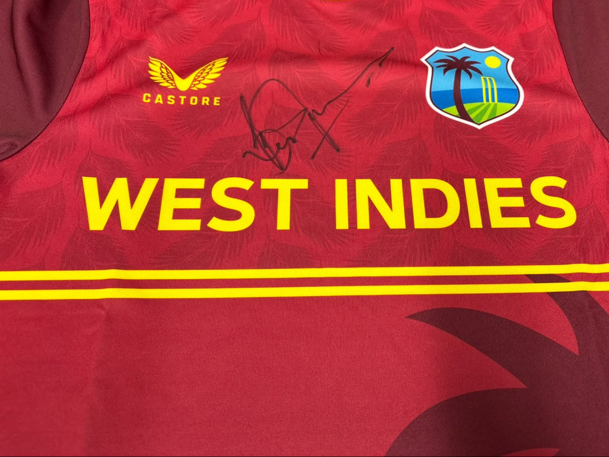 Brian Lara Signed Castore West Indies ODI Take Down Cricket Shirt + Dealer Cert