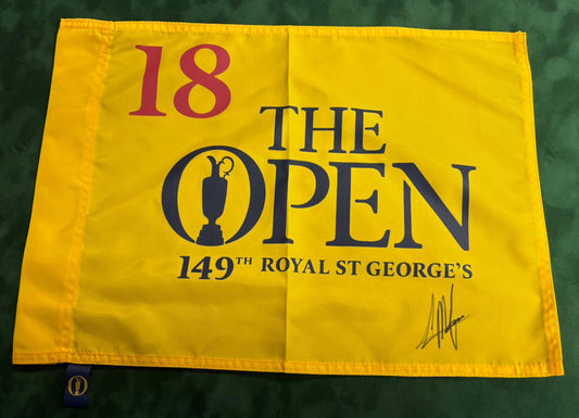 149th Open at Royal St Georges Golf Pin Flag Signed by Winner Collin Morikawa + Dealer COA