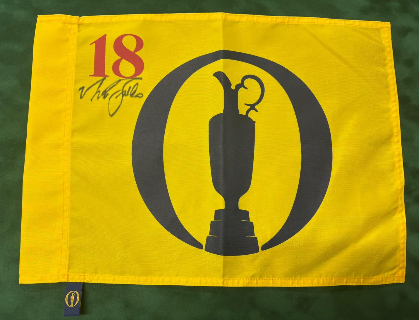 Sir Nick Faldo Three-Time Open Champion Signed Undated Golf Flag + Dealer Cert