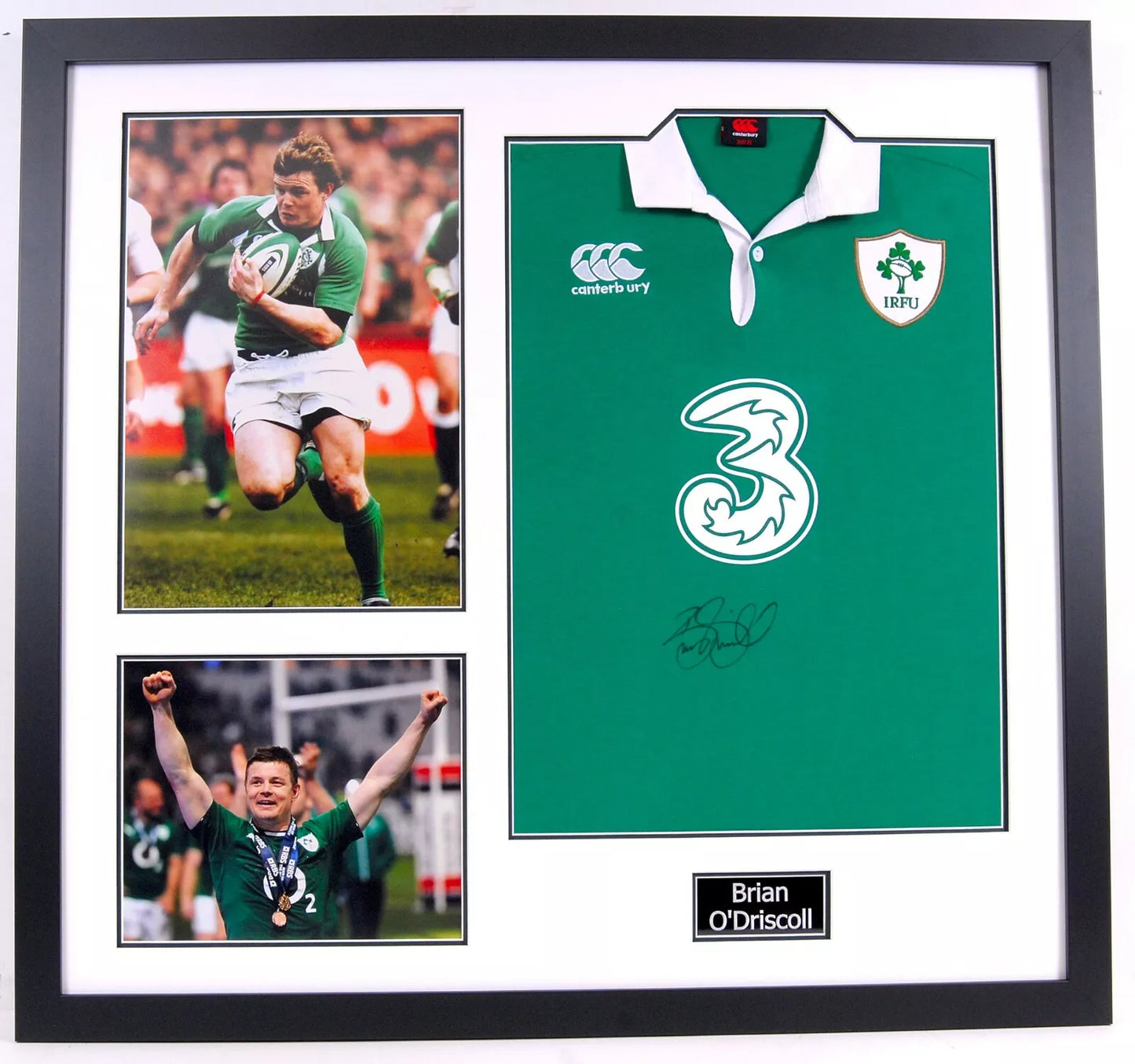 Brian O'Driscoll Irish Rugby Legend Signed & Framed Shirt + Dealer COA
