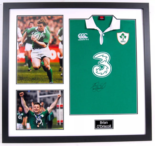 Brian O'Driscoll Irish Rugby Legend Signed & Framed Shirt + Dealer COA