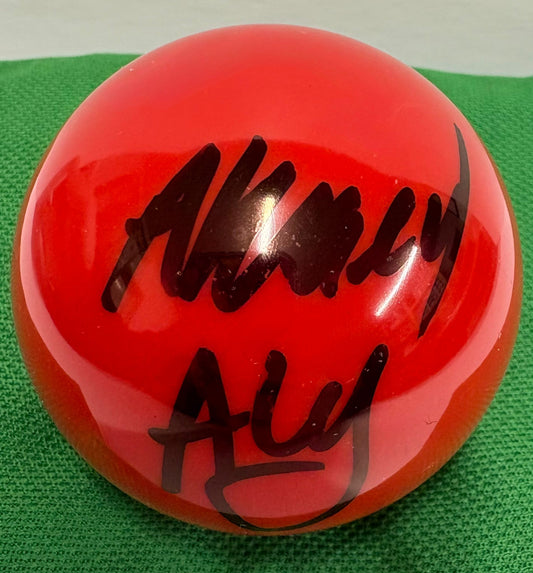 6x US Amateur Champion Ahmed Aly Elsayed Signed RED Snooker Ball + Dealer COA