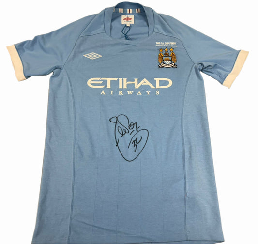 Carlos Tevez Signed 2011 Manchester City FA Cup Final Football Shirt + Dealer COA