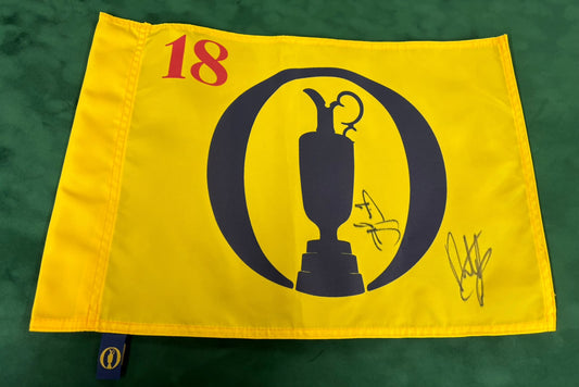 Cam Smith & Francesco Molinari Open Champions Signed Undated Golf Flag + Cert