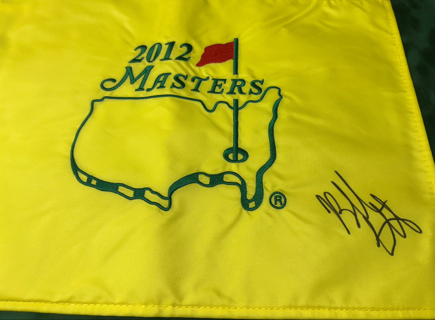 Bubba Watson Winner Signed 2012 Augusta Masters Golf Flag + Dealer COA